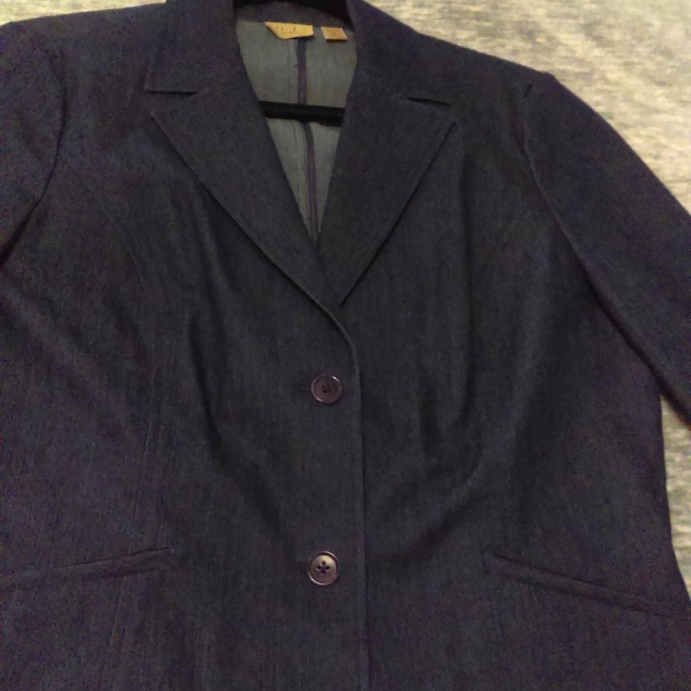 Caslon Denim blazer Large Petite - Picture 2 of 8